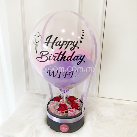 HAB09 Hot Air Balloon Bloom Box  Mother's day flower delivery to Kuala  Lumpur, Selangor & Malaysia.