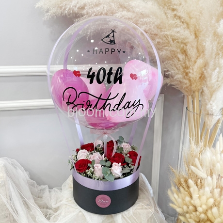 HAB09 Hot Air Balloon Bloom Box  Mother's day flower delivery to Kuala  Lumpur, Selangor & Malaysia.