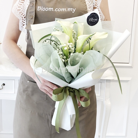 Lily Hand Bouquet, Bunga Tangan Fresh Flower Gift Delivery Kuala 