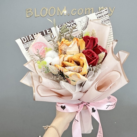 Pink Floral Money Bouquet  Money bouquet, Money flowers, Wedding gift  hampers