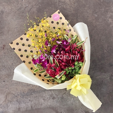 Orchid Hand Bouquet Bunga Tangan Orkid Fresh Flower Delivery Kuala Lumpur Malaysia