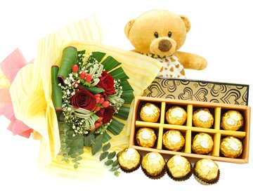 Chocolate With Flower Bouquet 06