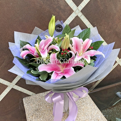 Stargazer Lily  Hand Bouquet  Buy Online Flower Shop Florist 