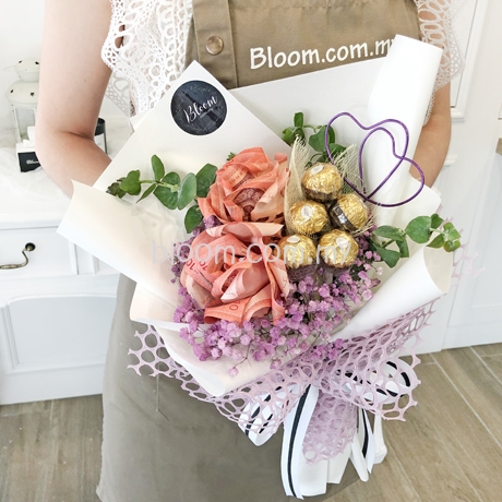 Money Bouquet, Soap Rose, Money Rose, Carnation Flower Basket KL